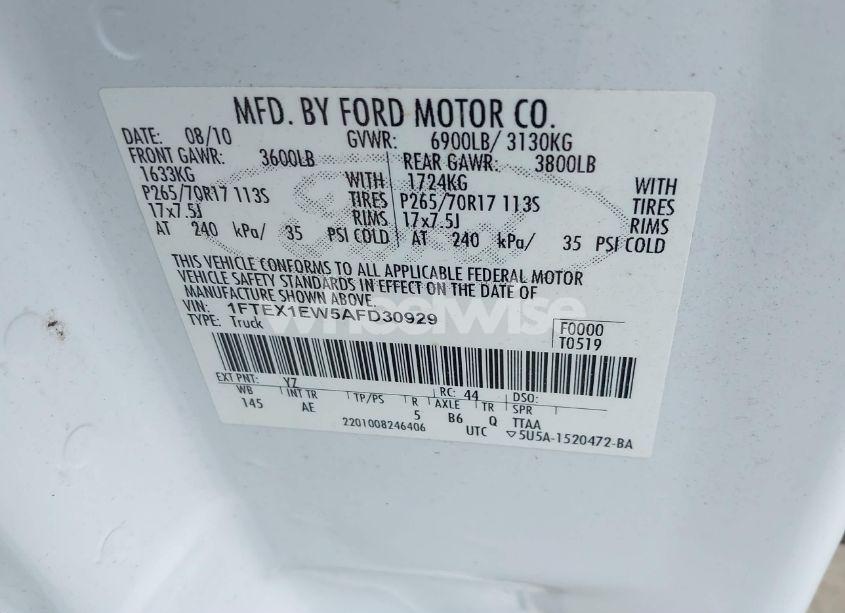 Photo 9 of 2010 Ford F-150 STX/XL (VIN 1FTEX1EW5AFD30929)