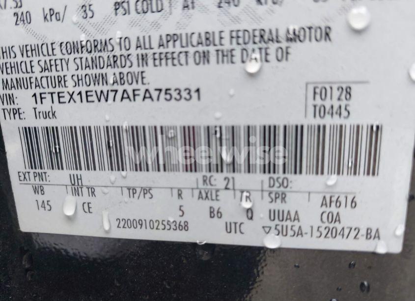 Photo 9 of 2010 Ford F-150 STX/XL (VIN 1FTEX1EW7AFA75331)