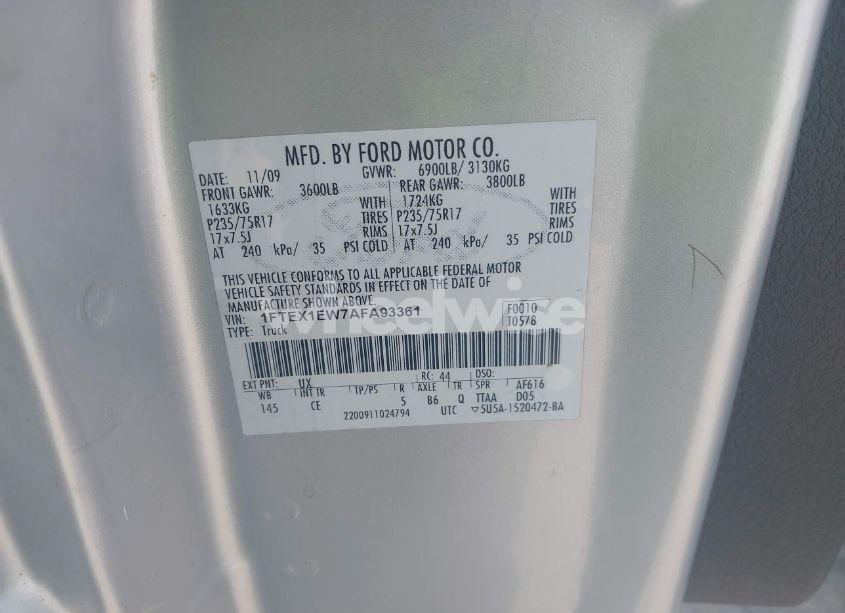 Photo 9 of 2010 Ford F-150 STX/XL (VIN 1FTEX1EW7AFA93361)