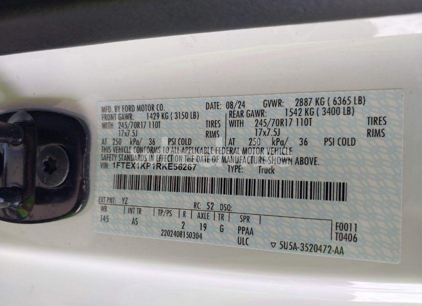 Photo 9 of 2024 Ford F-150 XL (VIN 1FTEX1KP1RKE56267)