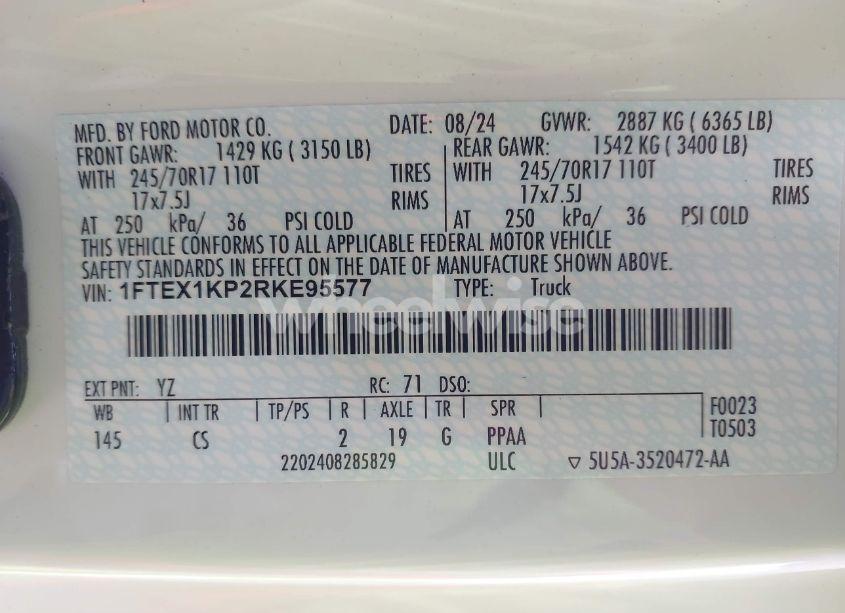 Photo 9 of 2024 Ford F-150 XL (VIN 1FTEX1KP2RKE95577)