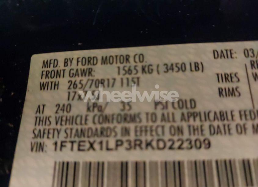 Photo 9 of 2024 Ford F-150 XL (VIN 1FTEX1LP3RKD22309)