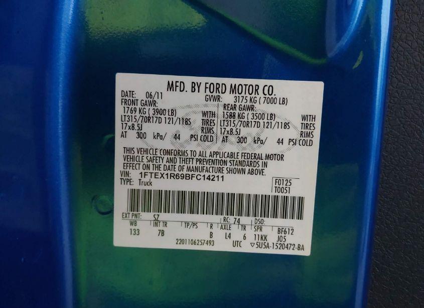 Photo 9 of 2011 Ford F-150 SVT RAPTOR (VIN 1FTEX1R69BFC14211)