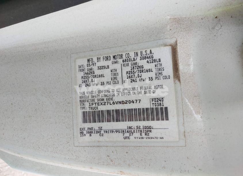 Photo 9 of 1997 Ford F-250 LARIAT/STANDARD/XL/XLT (VIN 1FTEX27L6VND20477)