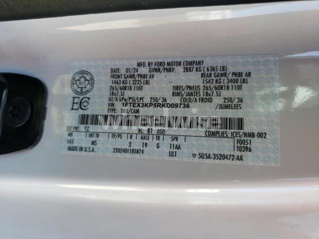 Photo 3 of 2024 FORD F150 XLT (VIN 1FTEX3KP5RKD09736)