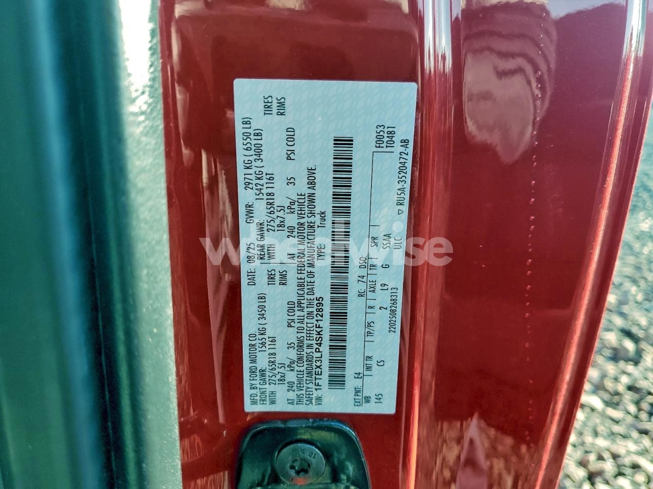 Photo 12 of 2025 FORD F150 XLT (VIN 1FTEX3LP4SKF12895)