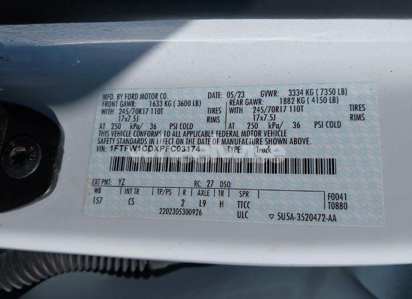 Photo 9 of 2023 Ford F-150 XL (VIN 1FTFW1CDXPFC03174)