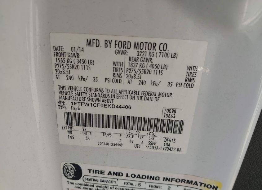 Photo 9 of 2014 Ford F-150 STX (VIN 1FTFW1CF0EKD44406)