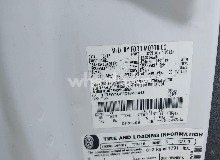 Photo 9 of 2013 Ford F-150 XLT (VIN 1FTFW1CF1DFA93418)