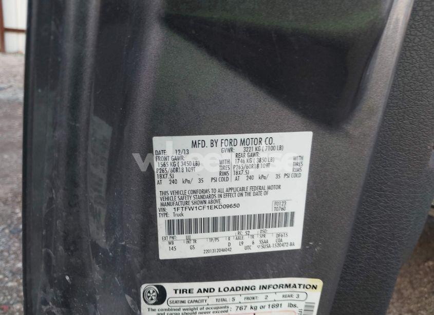 Photo 9 of 2014 Ford F-150 XLT (VIN 1FTFW1CF1EKD09650)