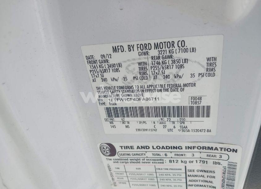 Photo 9 of 2013 Ford F-150 XLT (VIN 1FTFW1CF4DFA06711)