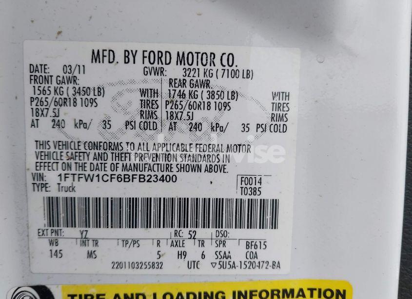 Photo 9 of 2011 Ford F-150 XLT (VIN 1FTFW1CF6BFB23400)