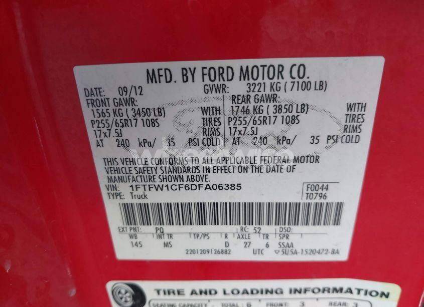 Photo 9 of 2013 Ford F-150 XLT (VIN 1FTFW1CF6DFA06385)