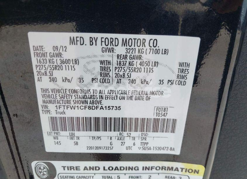 Photo 9 of 2013 Ford F-150 FX2 (VIN 1FTFW1CF8DFA15735)