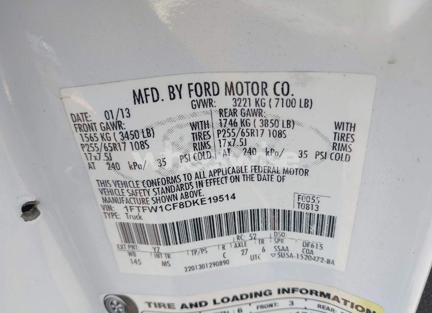 Photo 9 of 2013 Ford F-150 XLT (VIN 1FTFW1CF8DKE19514)