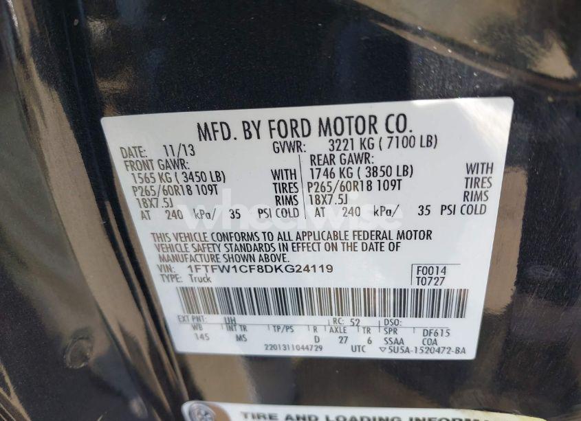 Photo 9 of 2013 Ford F-150 XLT (VIN 1FTFW1CF8DKG24119)