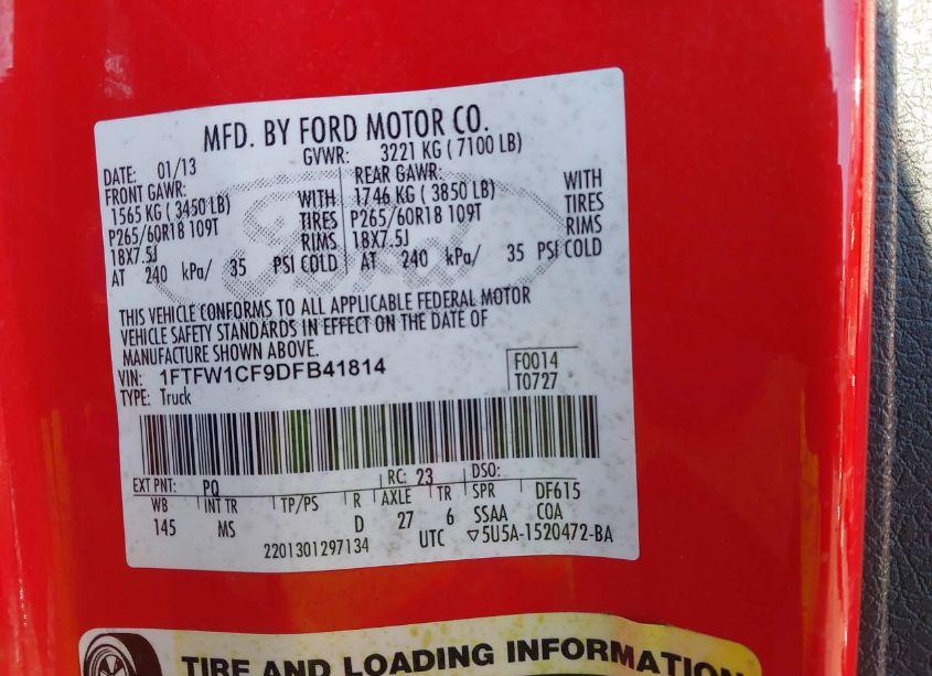 Photo 9 of 2013 Ford F-150 XLT (VIN 1FTFW1CF9DFB41814)