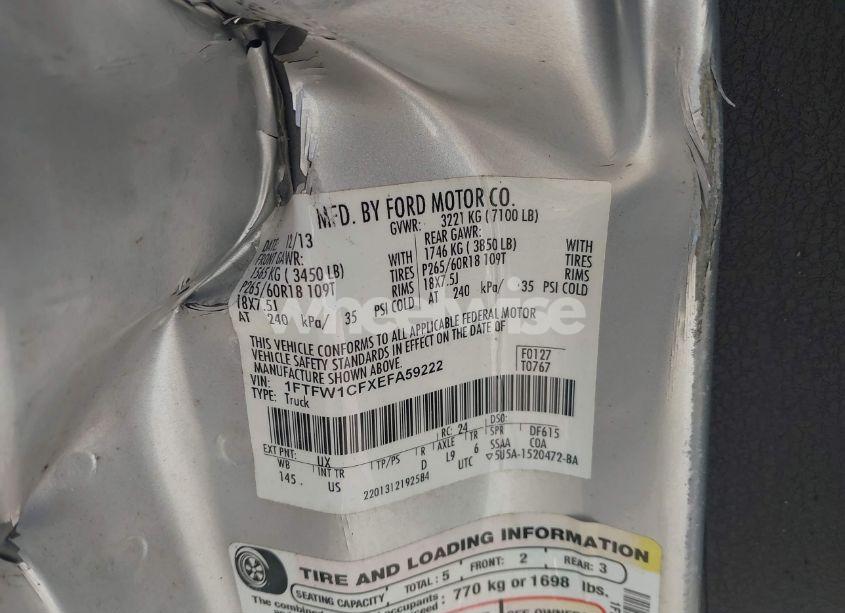 Photo 9 of 2014 Ford F-150 XLT (VIN 1FTFW1CFXEFA59222)