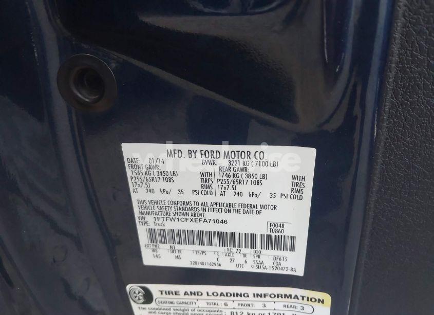 Photo 9 of 2014 Ford F-150 XLT (VIN 1FTFW1CFXEFA71046)