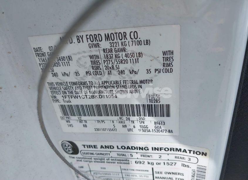 Photo 9 of 2011 Ford F-150 FX2 (VIN 1FTFW1CT2BKD81054)