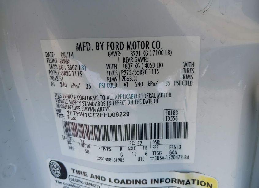 Photo 9 of 2014 Ford F-150 FX2 (VIN 1FTFW1CT2EFD08229)