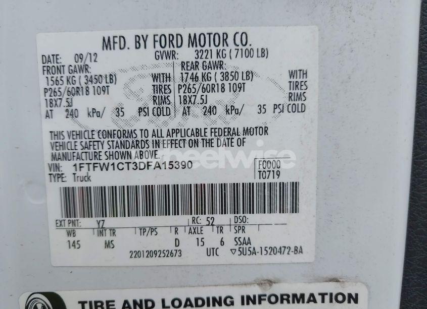 Photo 9 of 2013 Ford F-150 XLT (VIN 1FTFW1CT3DFA15390)