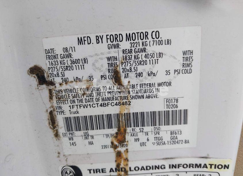 Photo 9 of 2011 Ford F-150 LARIAT (VIN 1FTFW1CT4BFC48482)