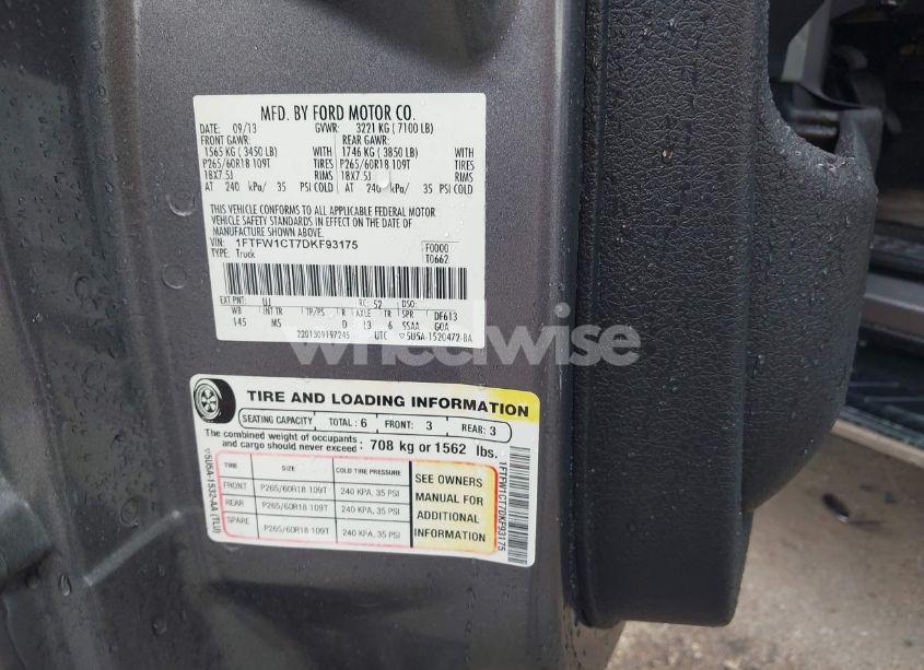 Photo 9 of 2013 Ford F-150 XLT (VIN 1FTFW1CT7DKF93175)