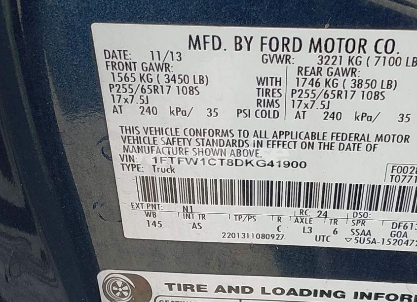 Photo 9 of 2013 Ford F-150 XL (VIN 1FTFW1CT8DKG41900)