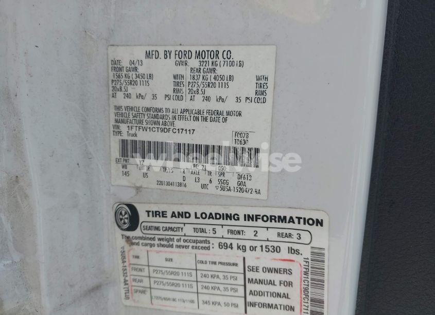 Photo 9 of 2013 Ford F-150 XLT (VIN 1FTFW1CT9DFC17117)
