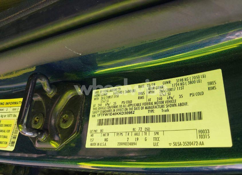 Photo 9 of 2019 Ford F-150 XLT (VIN 1FTFW1E40KKD30982)