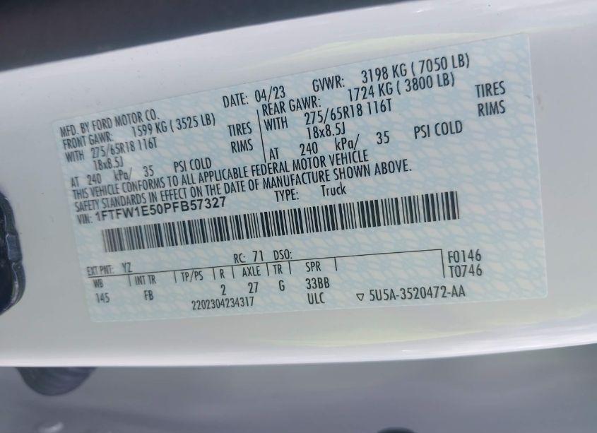 Photo 9 of 2023 Ford F-150 XLT (VIN 1FTFW1E50PFB57327)