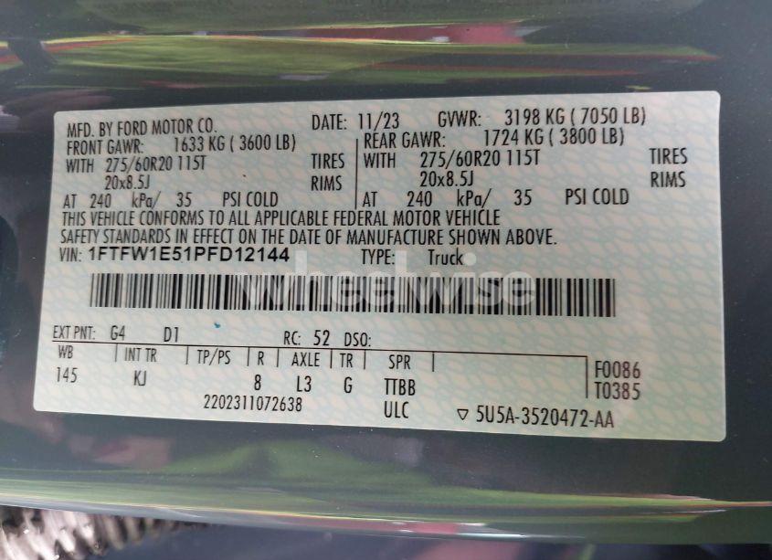 Photo 9 of 2023 Ford F-150 KING RANCH (VIN 1FTFW1E51PFD12144)