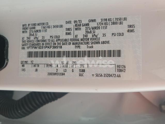 Photo 8 of 2023 FORD F150 SUPERCREW (VIN 1FTFW1E51PKF39518)