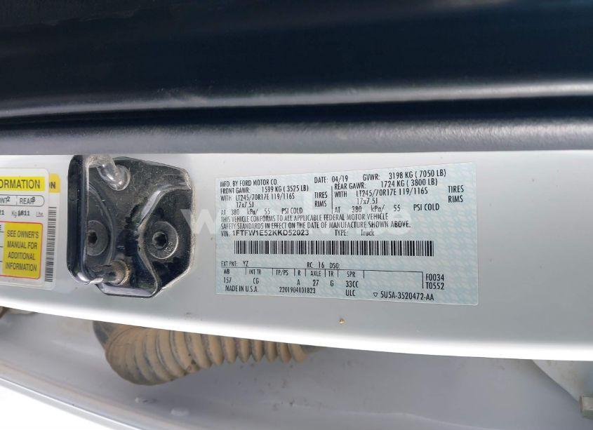 Photo 9 of 2019 Ford F-150 XL (VIN 1FTFW1E52KKD52023)