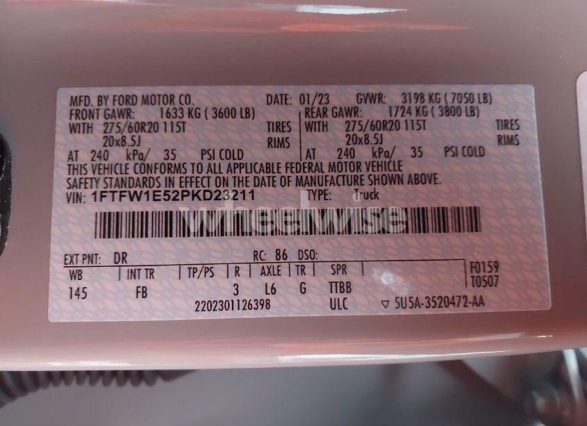 Photo 9 of 2023 Ford F-150 XLT (VIN 1FTFW1E52PKD23211)