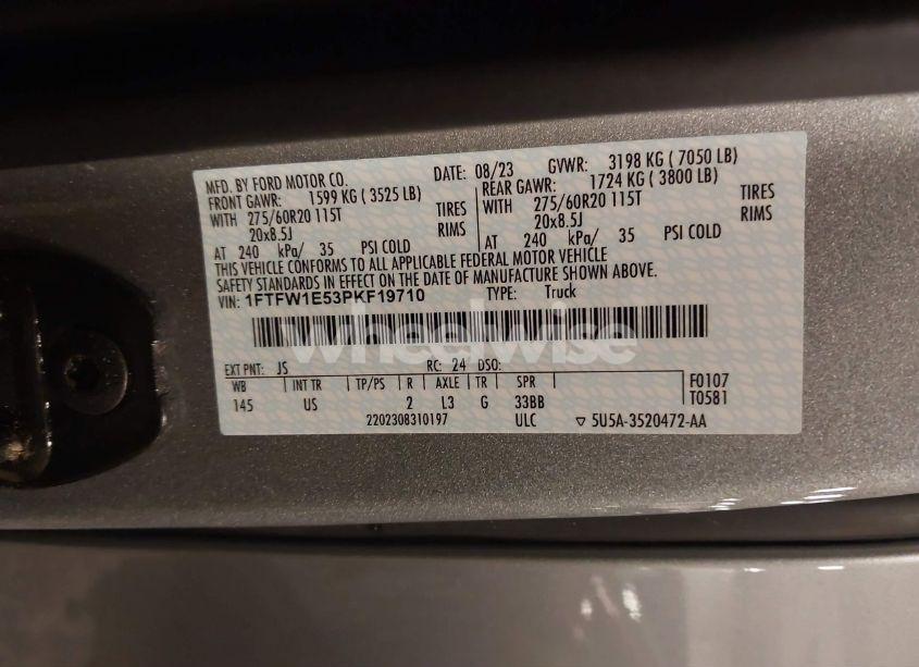Photo 9 of 2023 Ford F-150 XLT (VIN 1FTFW1E53PKF19710)