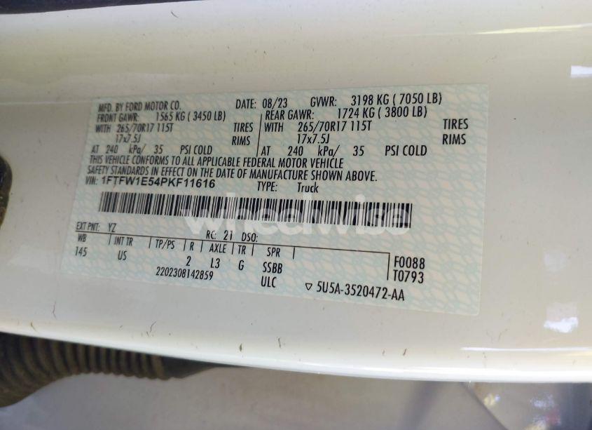 Photo 9 of 2023 Ford F-150 XLT (VIN 1FTFW1E54PKF11616)
