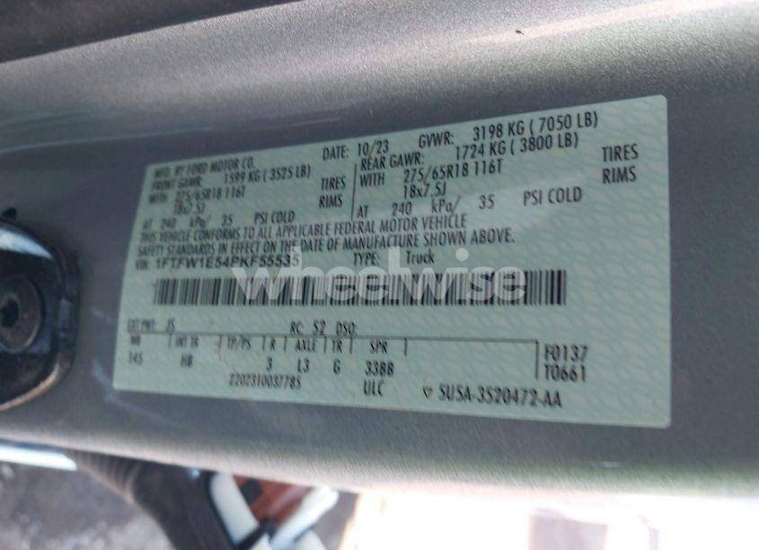 Photo 9 of 2023 Ford F-150 LARIAT (VIN 1FTFW1E54PKF55535)