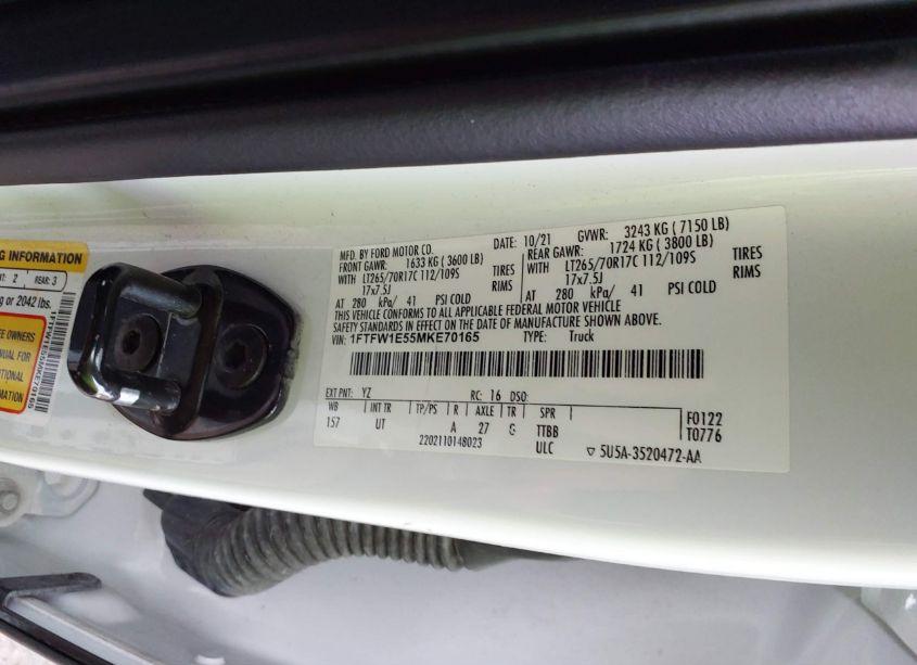 Photo 9 of 2021 Ford F-150 XLT (VIN 1FTFW1E55MKE70165)