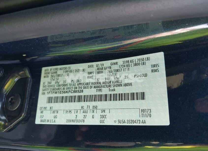 Photo 9 of 2019 Ford F-150 XLT (VIN 1FTFW1E56KFC88528)