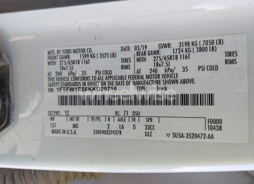 Photo 9 of 2019 Ford F-150 XLT (VIN 1FTFW1E56KKD29716)