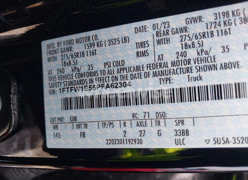 Photo 9 of 2023 Ford F-150 XLT (VIN 1FTFW1E56PFA62304)