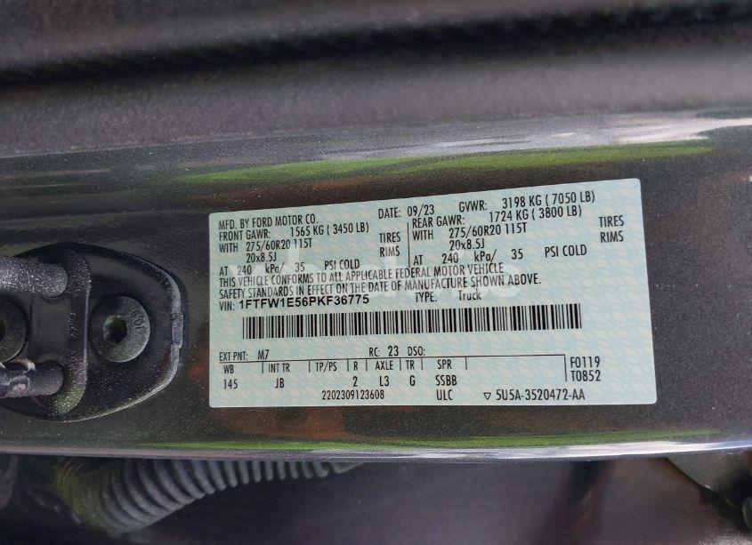 Photo 9 of 2023 Ford F-150 XL (VIN 1FTFW1E56PKF36775)