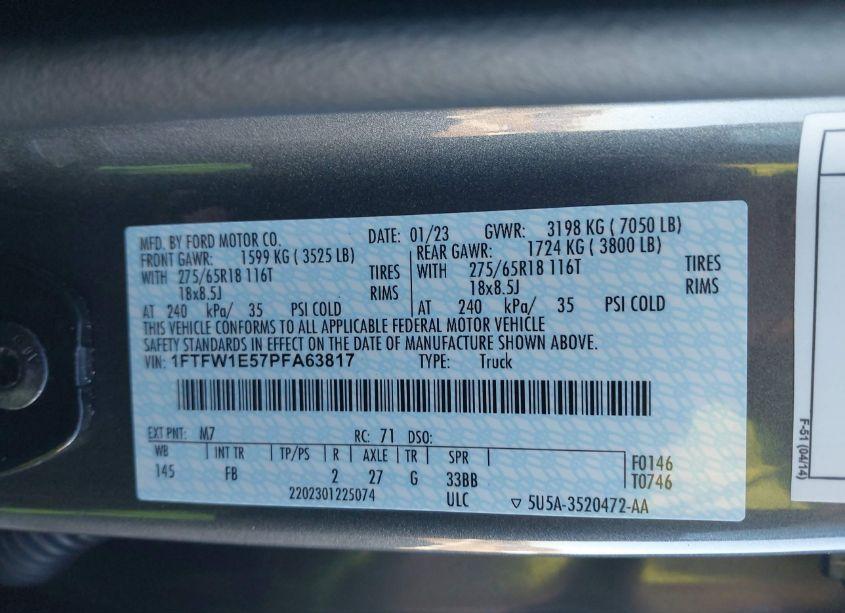 Photo 9 of 2023 Ford F-150 XLT (VIN 1FTFW1E57PFA63817)