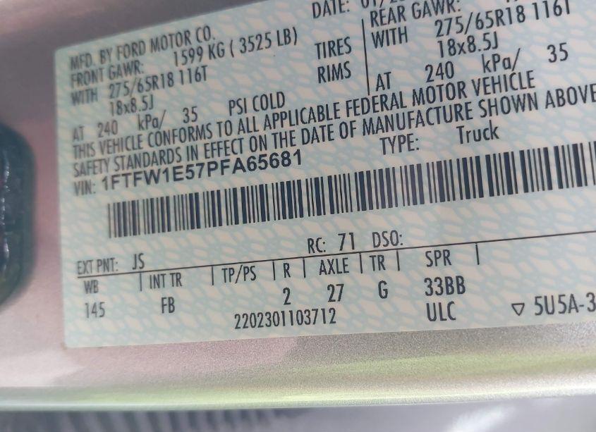 Photo 9 of 2023 Ford F-150 XLT (VIN 1FTFW1E57PFA65681)