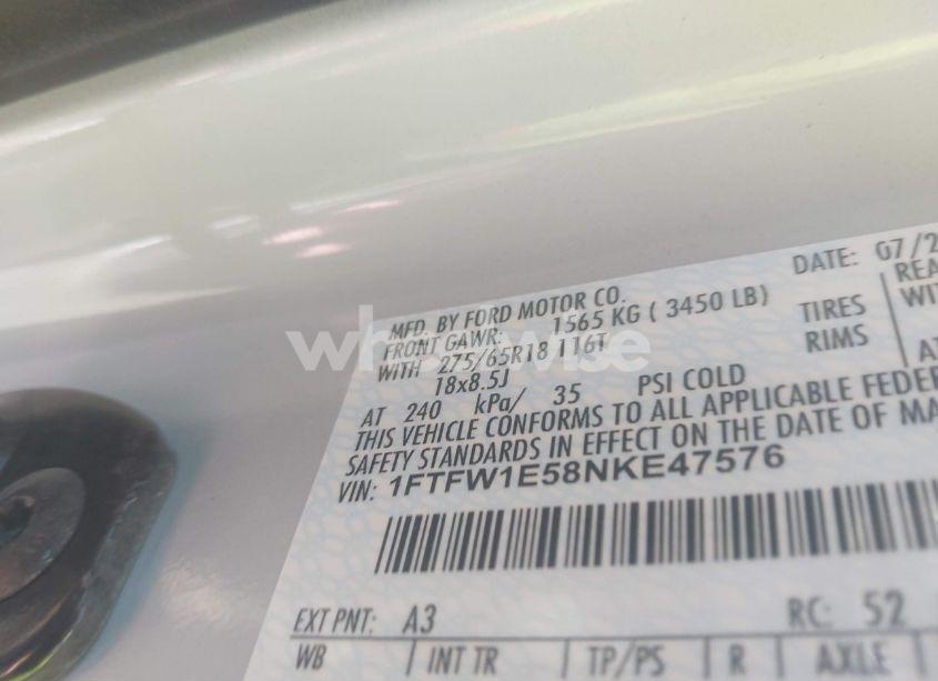 Photo 9 of 2022 Ford F-150 XLT (VIN 1FTFW1E58NKE47576)