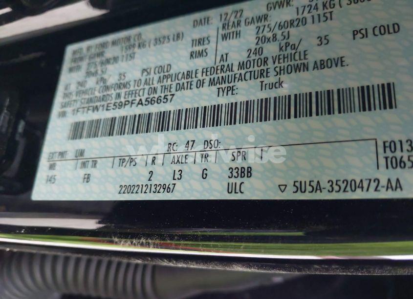 Photo 9 of 2023 Ford F-150 XLT (VIN 1FTFW1E59PFA56657)