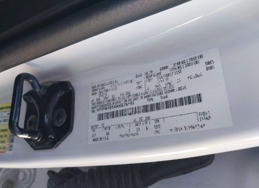 Photo 9 of 2019 Ford F-150 XL (VIN 1FTFW1E5XKKE76153)