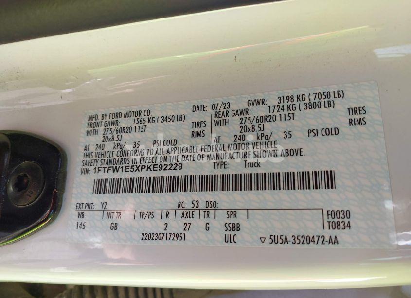 Photo 9 of 2023 Ford F-150 XL (VIN 1FTFW1E5XPKE92229)